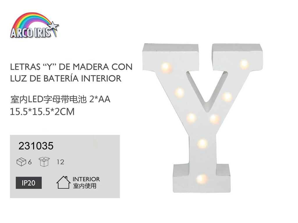 Letra con luz - Y - Decoración y luces personalizadas