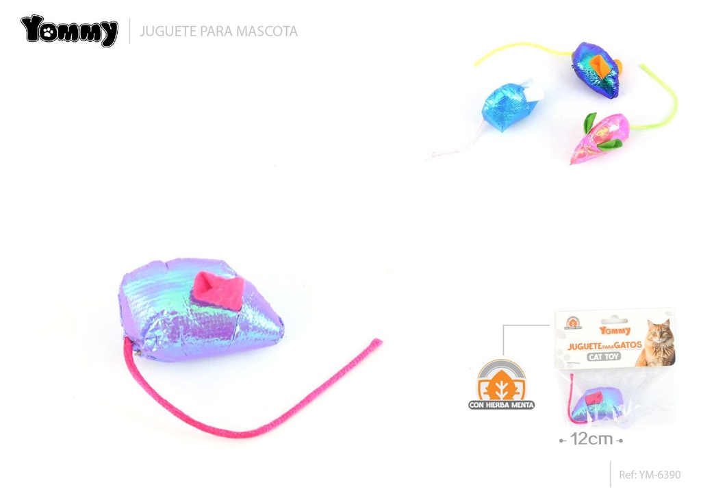 Juguete de ratón con catnip para gato 12 cm - Accesorios para mascotas