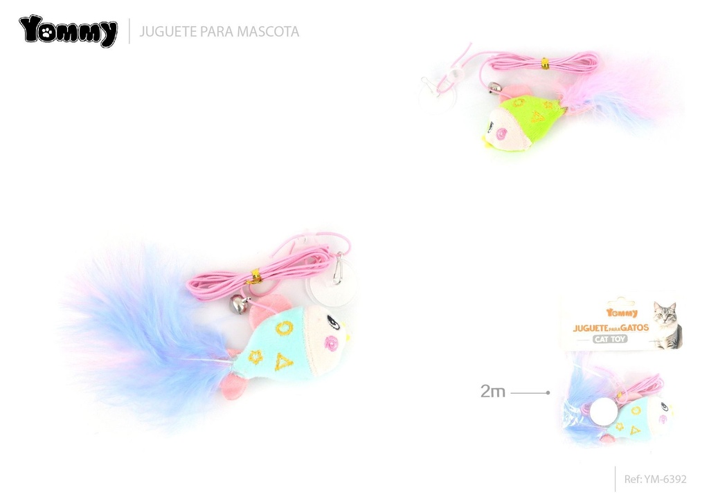 Juguete colgante de pez para puerta de gato 2M - Juego interactivo para gatos