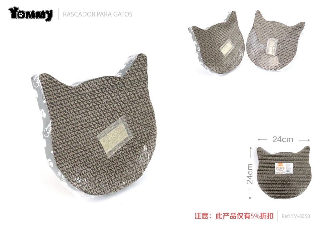 Rascador para gato 24x2.5x24 cm - Accesorios para mascotas