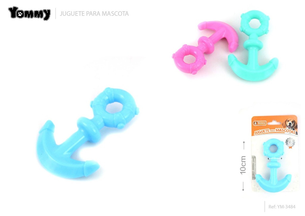 Juguete de goma en forma de ancla 10x1.3 cm - Accesorios para mascotas