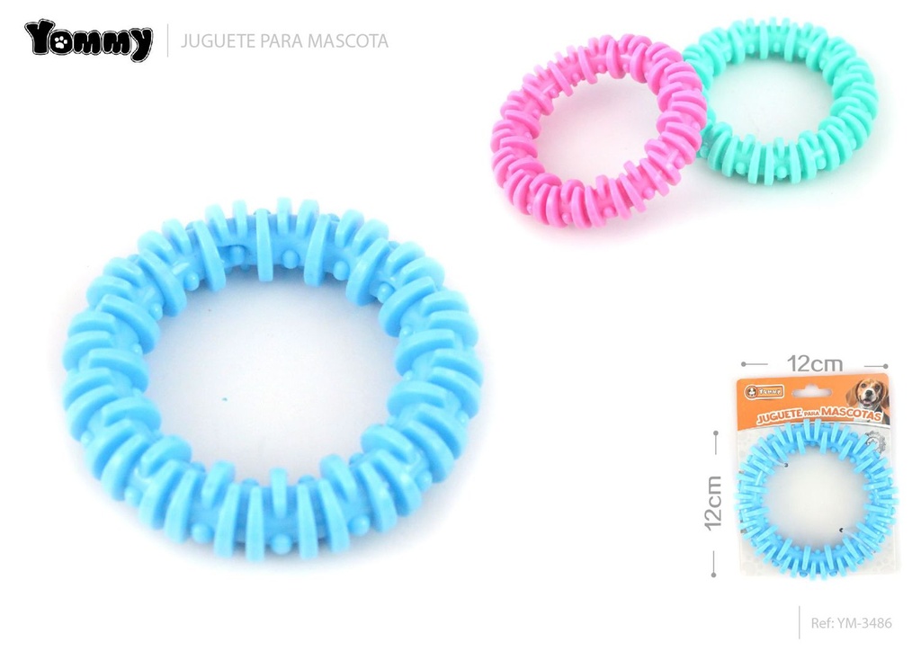 Juguete de goma en forma de engranaje 12x2.5 cm - Accesorios para mascotas
