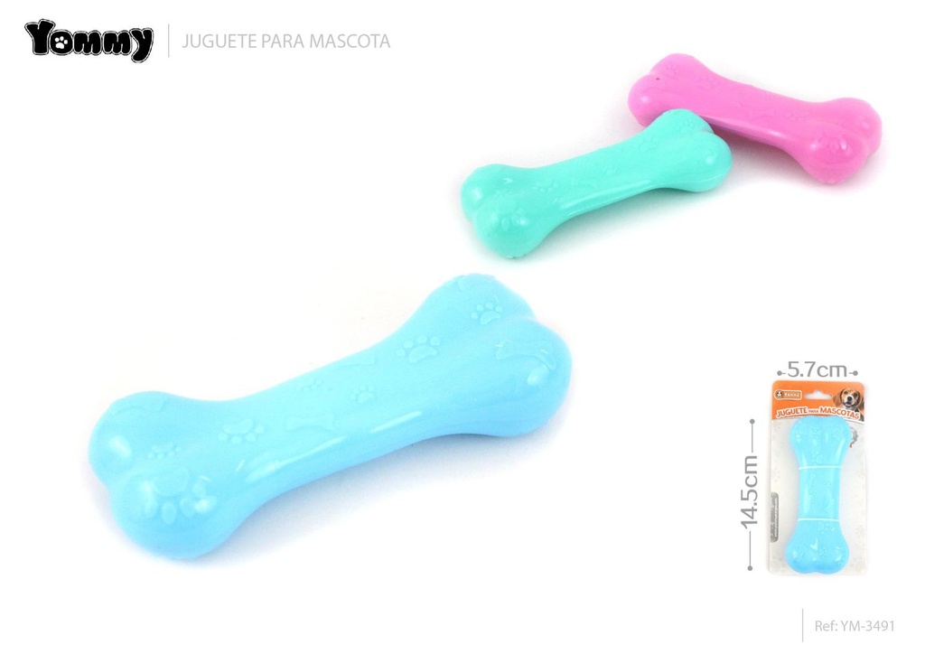 Juguete de goma en forma de hueso 14.5x5.7 cm - Accesorios para mascotas