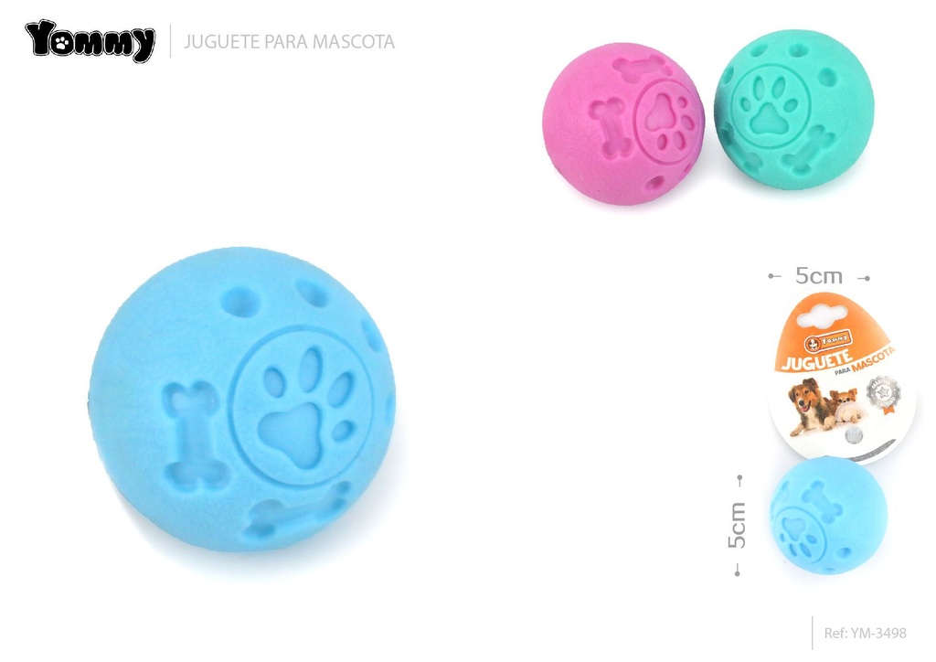 Juguete de goma en forma de pelota 5x5 cm para mascotas - Juguetes de goma