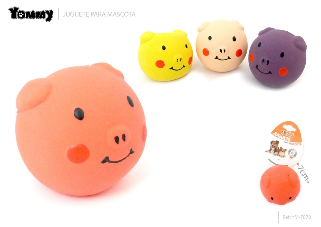 Juguete de látex cerdo 7 cm - Juguetes para mascotas de látex