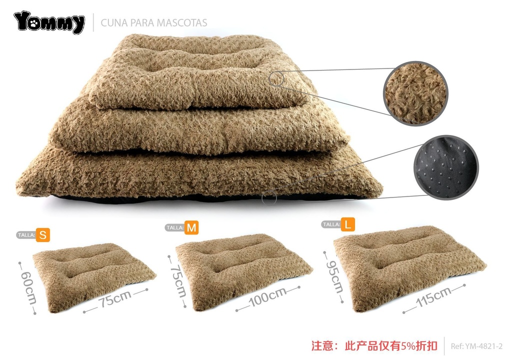 Colchoneta de perro (juego de 3 piezas) marrón - Accesorios para mascotas