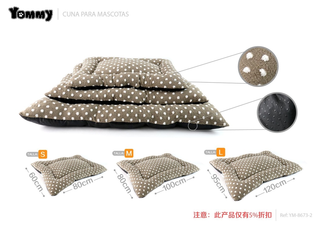 Colchoneta de mascota de terciopelo con estampado de lunares - Accesorios de cama para mascotas