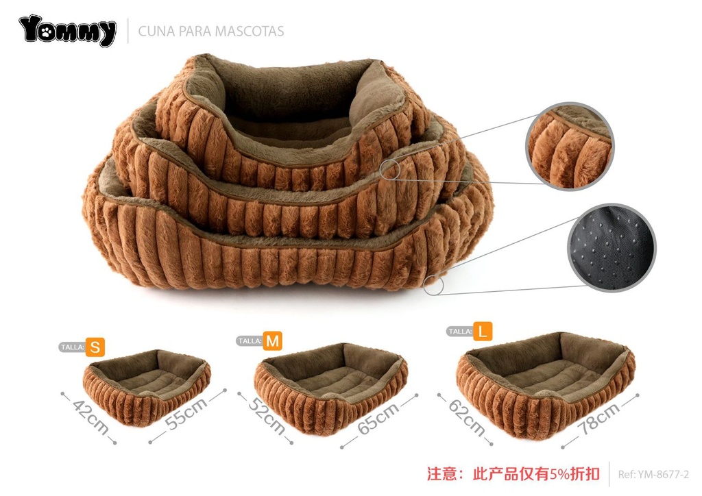 Colchoneta de pelaje de conejo gris 3 piezas - Camas acogedoras y elegantes para mascotas