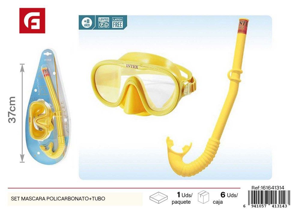Set de snorkeling con máscara de policarbonato y tubo - Equipamiento para nadar