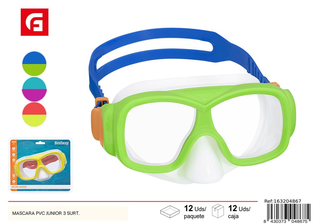 Máscara de PVC junior surtido 3 colores - Equipamiento para natación