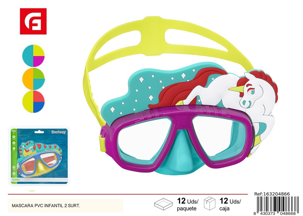 Máscara de PVC infantil 2 surtidos - Equipamiento de natación