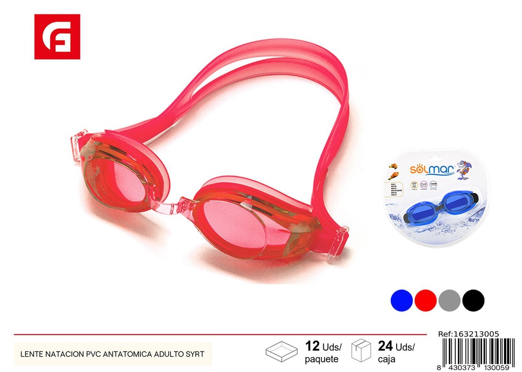 Lentes de natación PVC anatómicas adultas surtidas - Equipamiento de natación