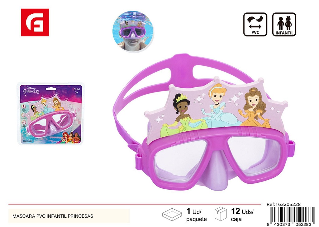 Máscara de natación PVC infantil Princesas - Equipamiento de natación