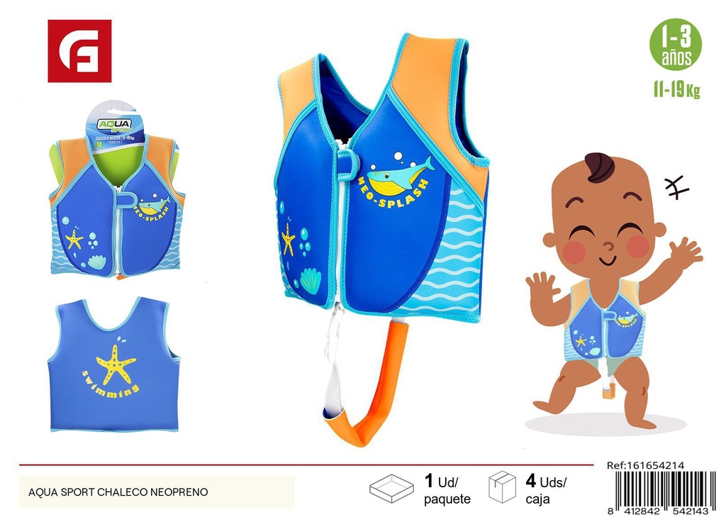Chaleco de neopreno inflable Aqua Sport - Accesorio de verano