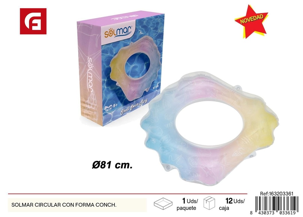 Círculo de salvamento Solmar circular con forma concha - Juguetes de verano