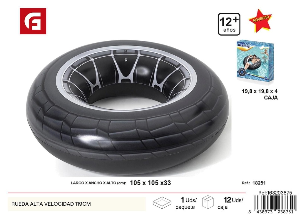 Rueda alta velocidad 119 cm - Juguetes de verano