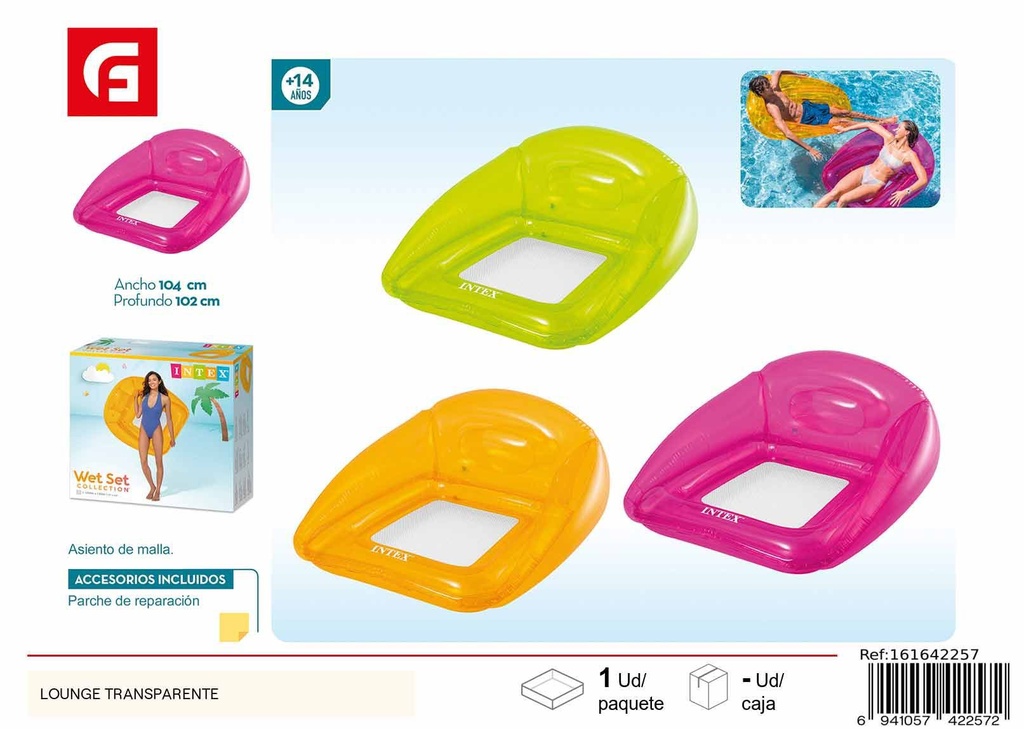 Colchoneta lounge transparente - Accesorio flotante