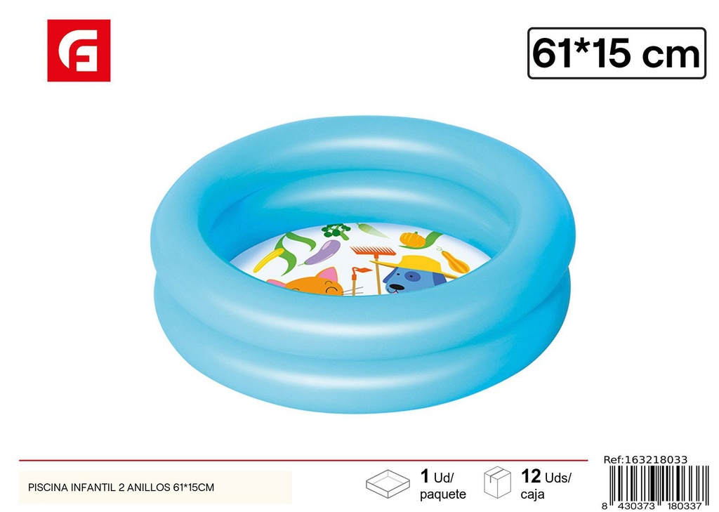 Piscina infantil 2 anillos 61*15 cm - Accesorios para el verano