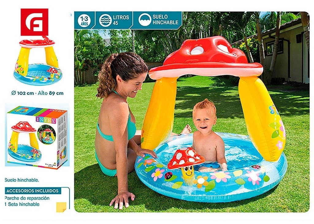 Piscina bebé champiñón 102x89cm - Productos de verano y piscinas inflables