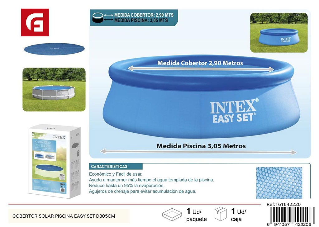 Cobertor solar para piscina Easy Set D305 cm - Protección para piscina