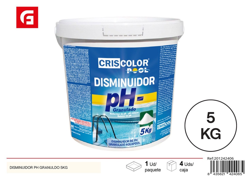Limpiador para piscina Reductor de pH granulado 5 kg - Accesorios de piscina
