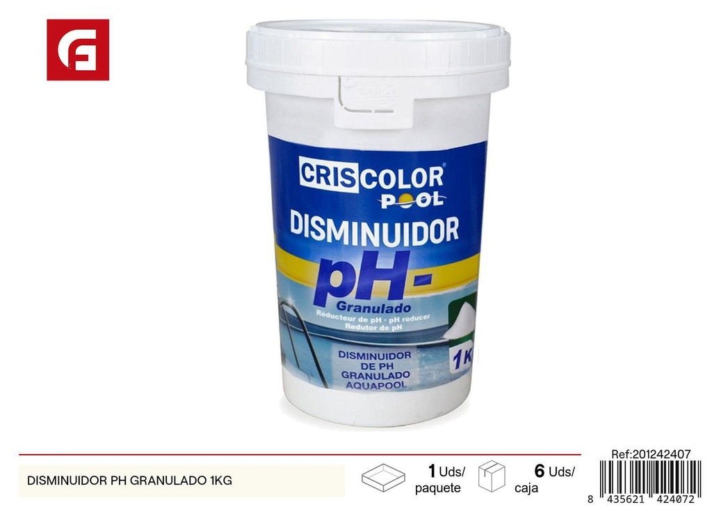 Limpiador para piscina Reductor de pH granulado 1 kg - Accesorios de piscina