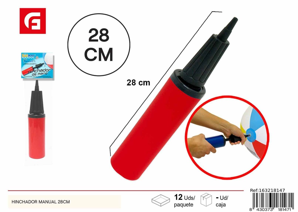 Hinchador manual 28 cm - Infladores y textiles para el hogar