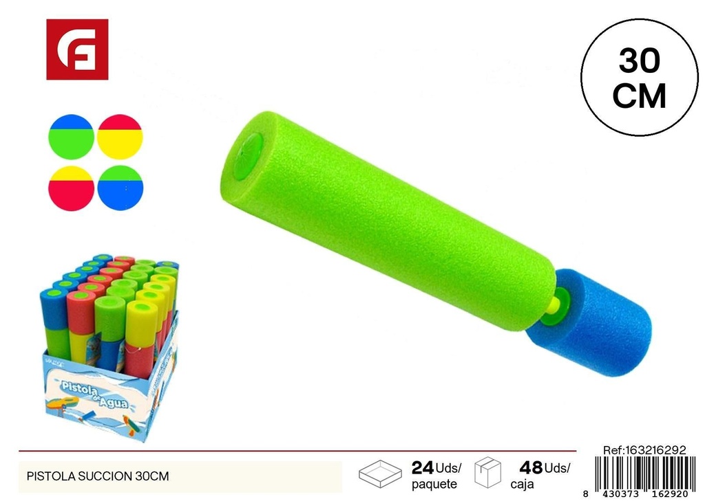 Pistola de agua succión 30 cm - Juguetes acuáticos para el verano