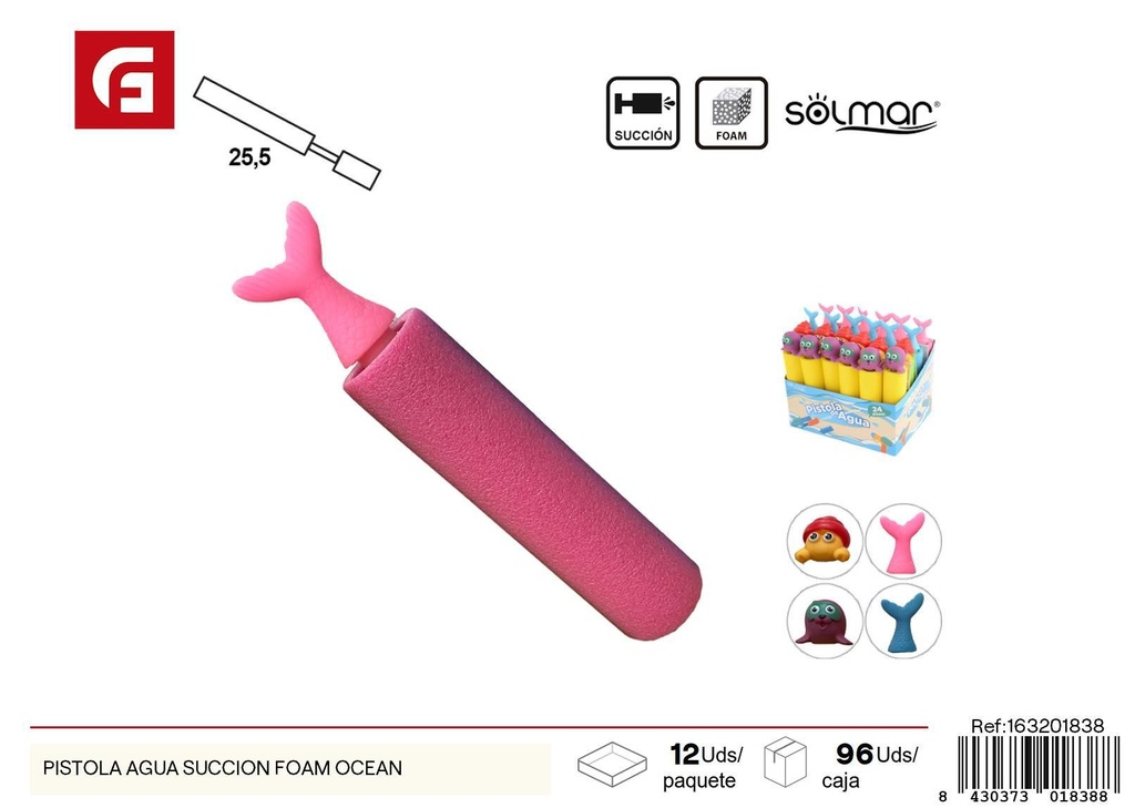 Pistola de agua succión Foam Ocean - Juguetes de verano