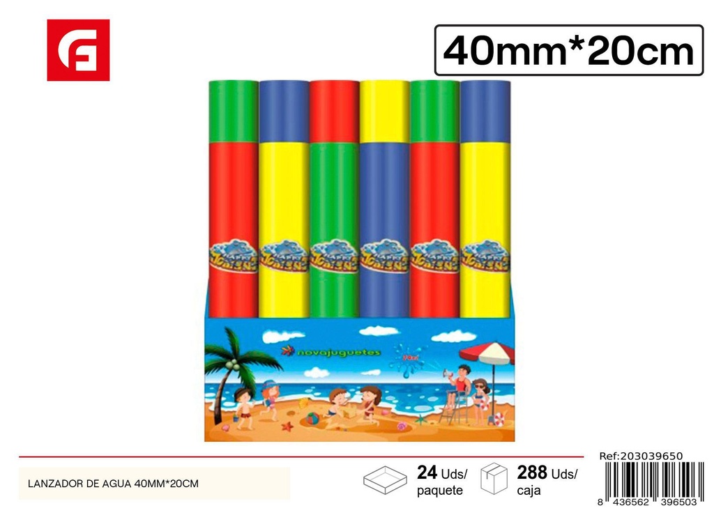 Lanzador de agua 40 mm diámetro 20 cm - Juguetes de verano