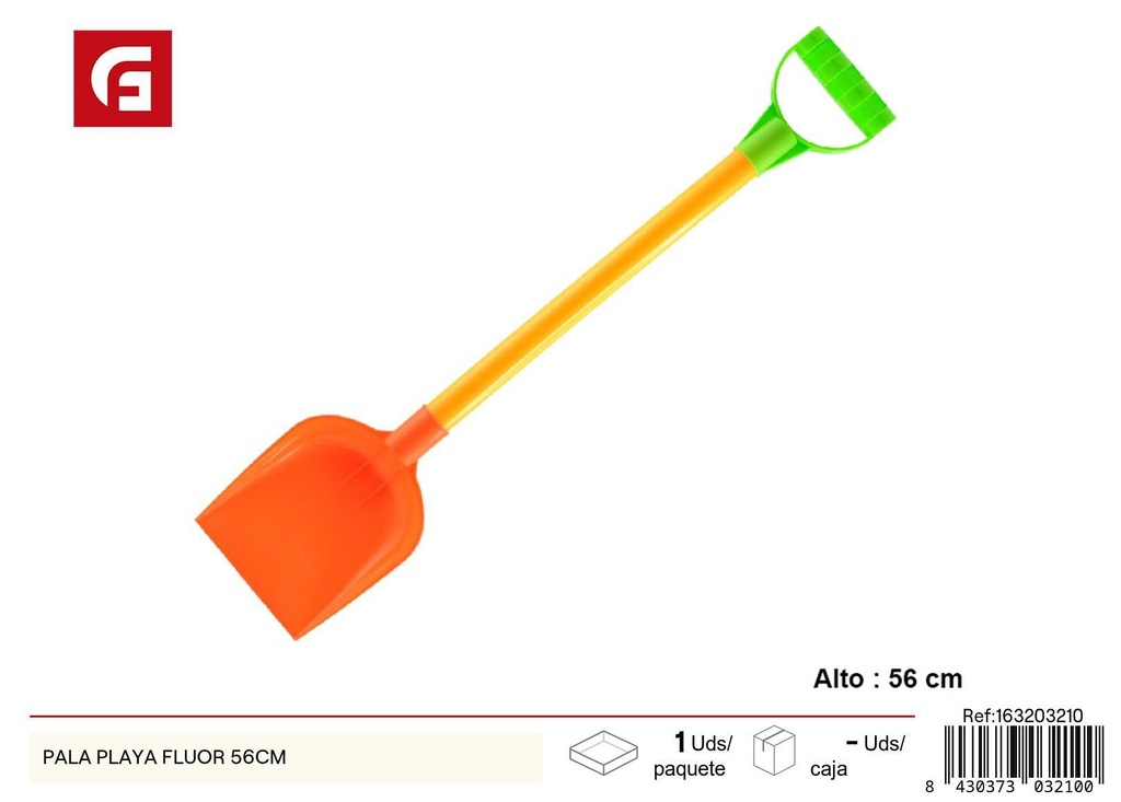 Pala de playa flúor 56 cm - Accesorios de verano y juegos en la arena