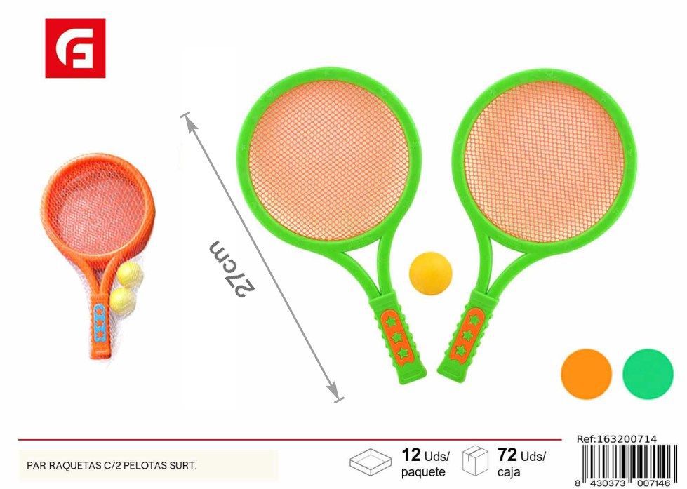 Set de raquetas con 2 pelotas surtidas - Juguetes de verano