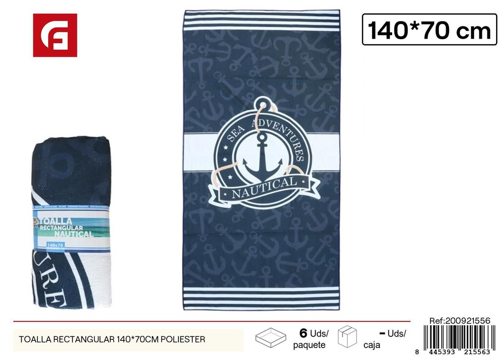 Toalla rectangular de 140x70cm de poliéster - Toallas de playa para verano