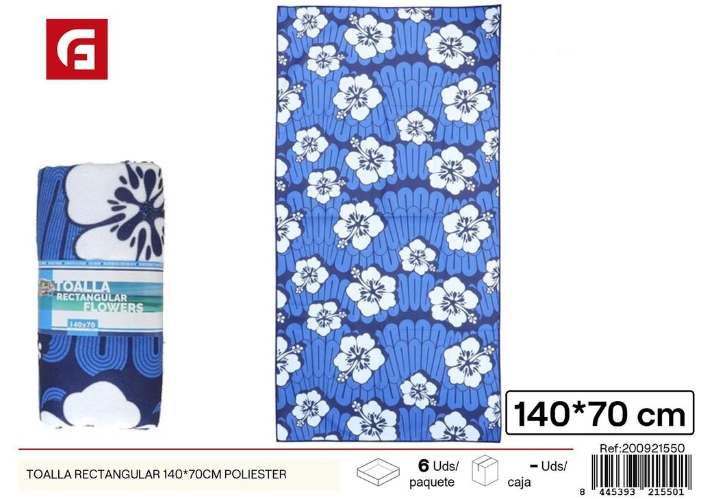 Toalla rectangular de 140x70cm de poliéster - Toallas de playa para verano