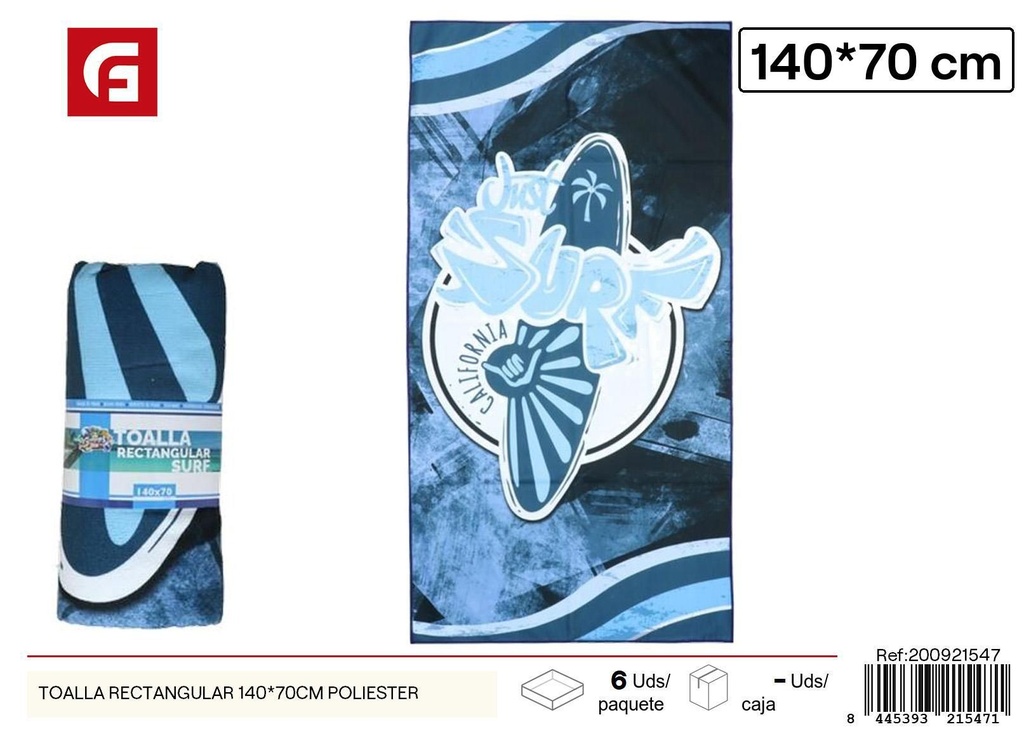Toalla rectangular de 140x70cm de poliéster - Toallas de playa para verano