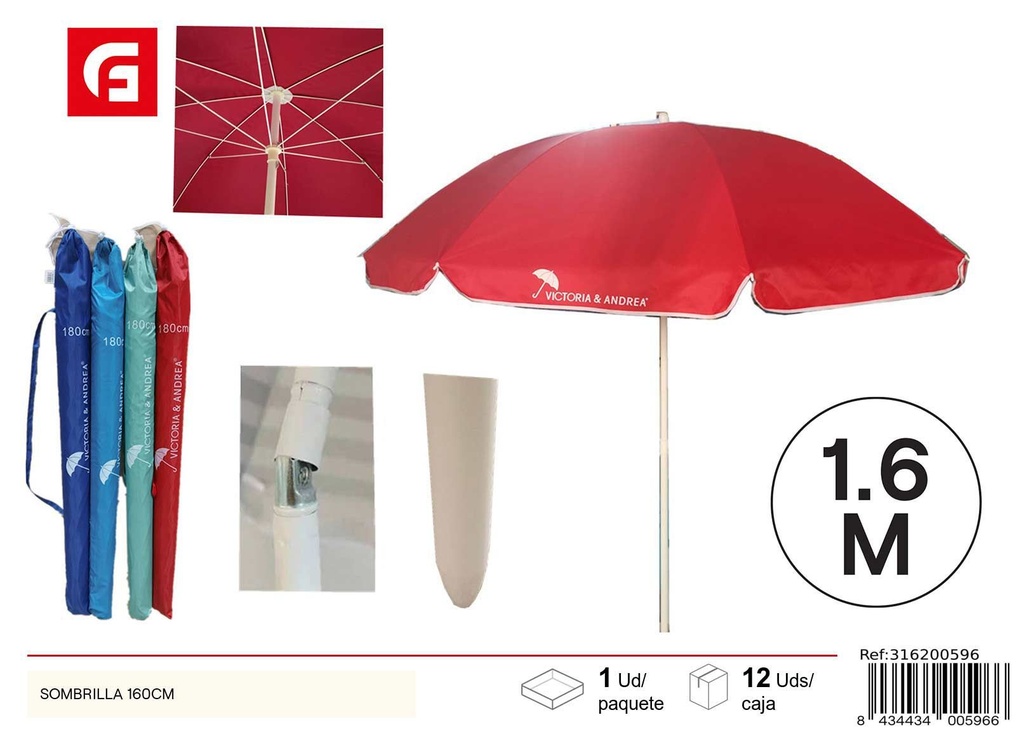 Sombrilla 160 cm - Artículos de verano y sombrillas