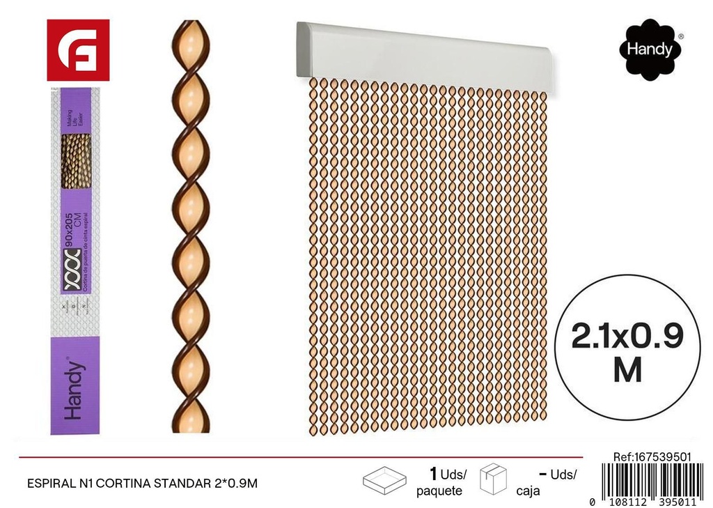 Cortina estándar espiral N1 2*0.9m - Accesorios para verano y cortinas para puertas
