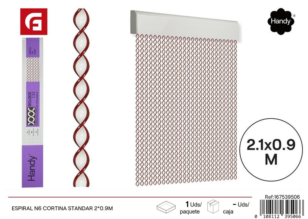 Cortina estándar espiral N6 2*0.9m - Accesorios para verano y cortinas para puertas