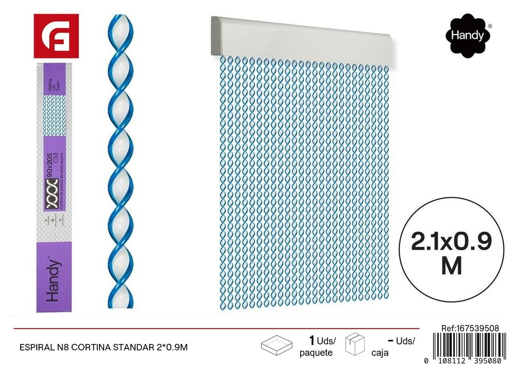 Cortina estándar espiral N8 2*0.9m - Accesorios para verano y cortinas para puertas