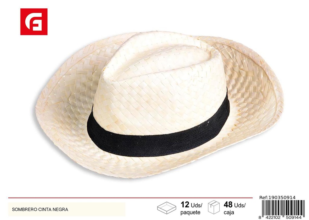 Sombrero cinta negra - Accesorios de verano y moda