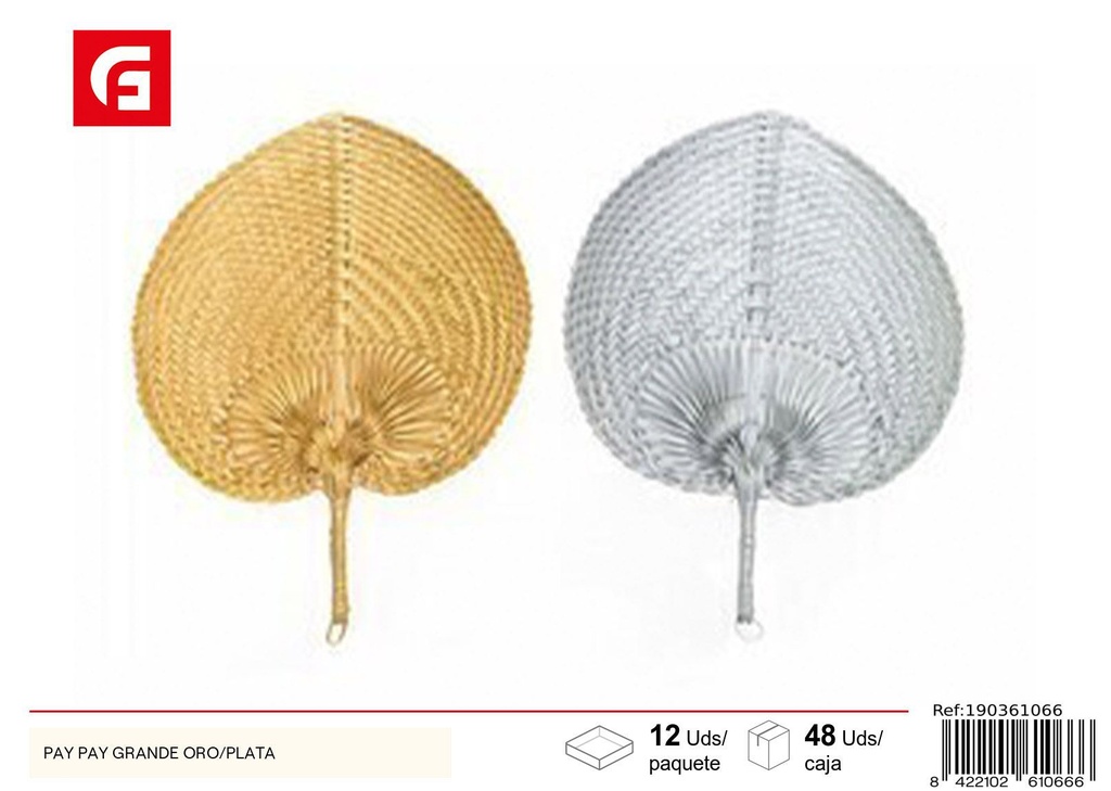 Pay Pay grande oro/plata - Abanicos y accesorios de verano