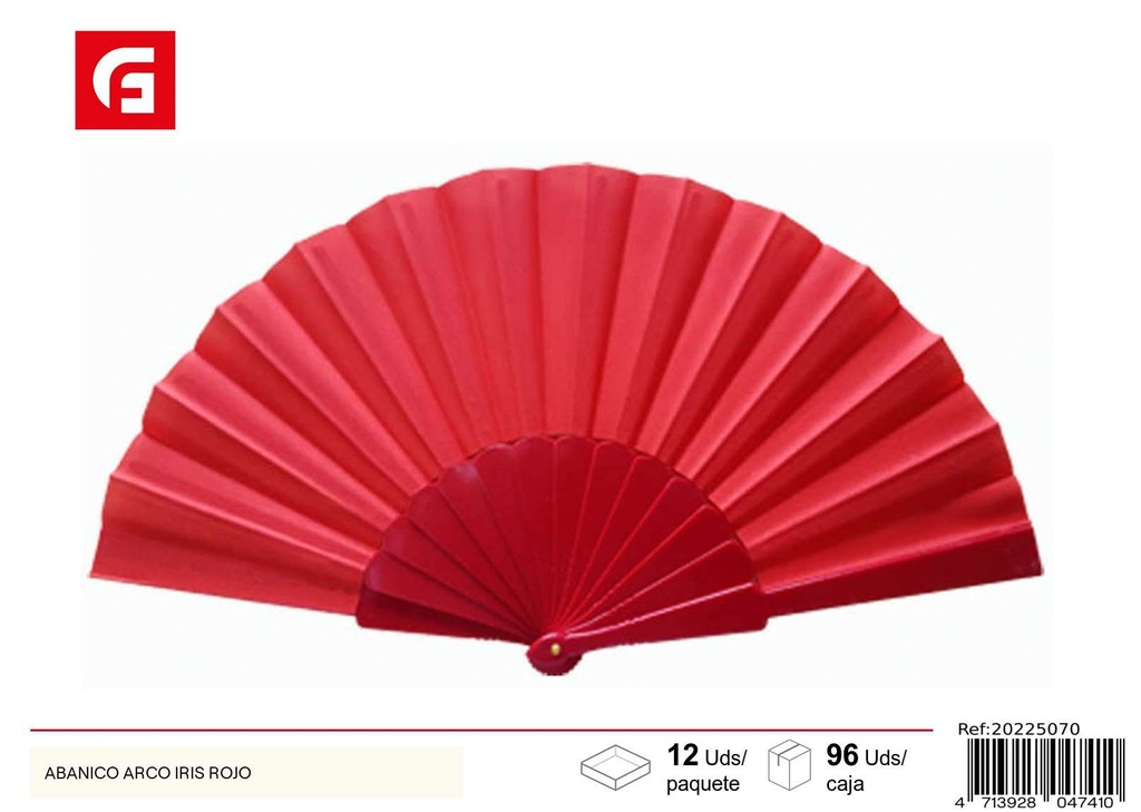 Abanico arco iris rojo - Accesorios de verano y abanicos