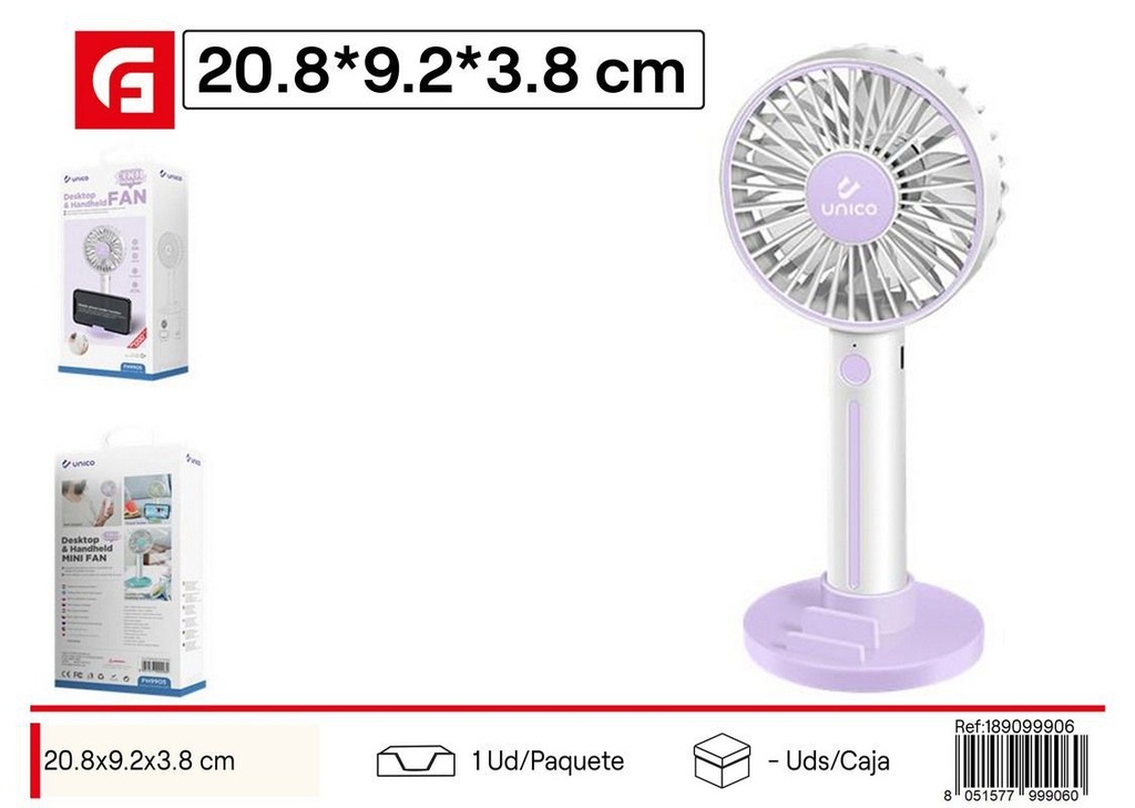 Ventilador pequeño de mano 205x92x39 mm - Ventiladores de verano