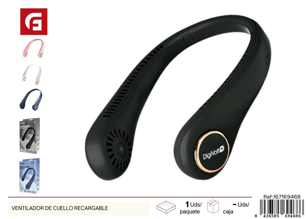 Ventilador de cuello recargable - Ventiladores y artículos de verano