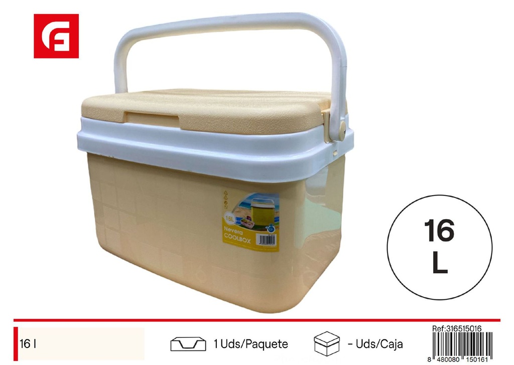 Nevera de espuma 16L amarillo pastel - Contenedores refrigerantes de verano