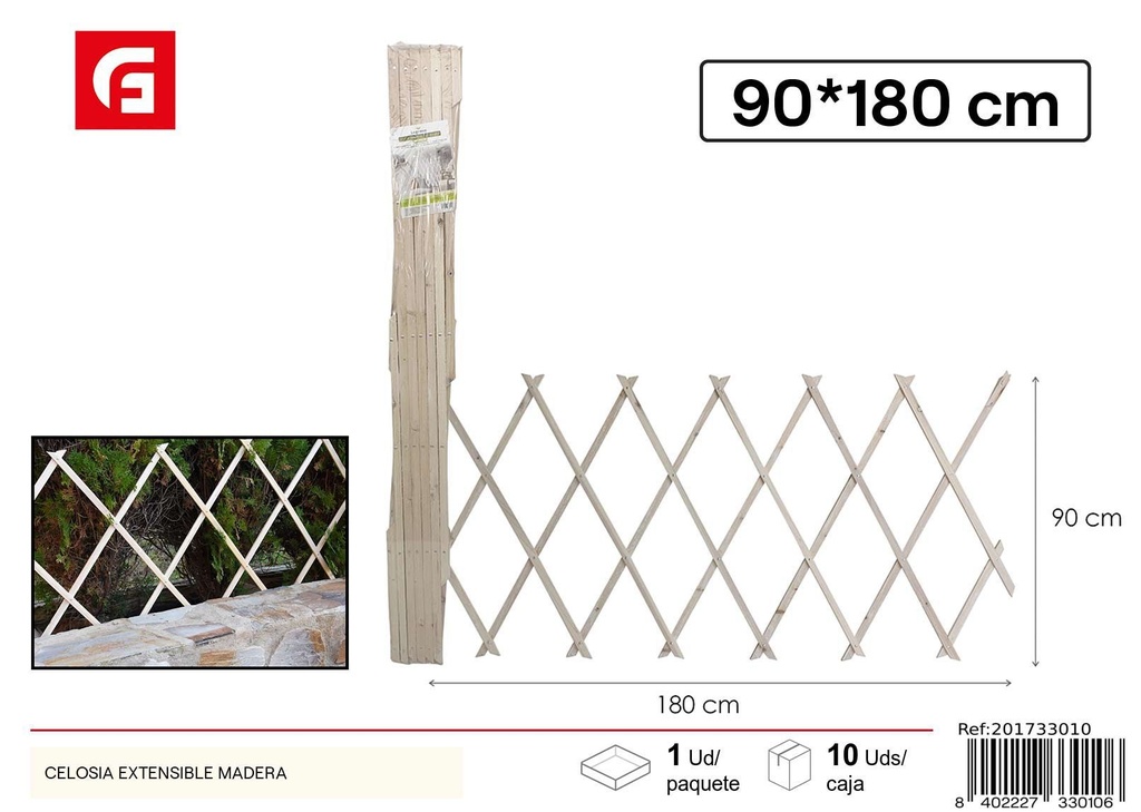 Celosía extensible de madera - Perfecta para decoración de jardines