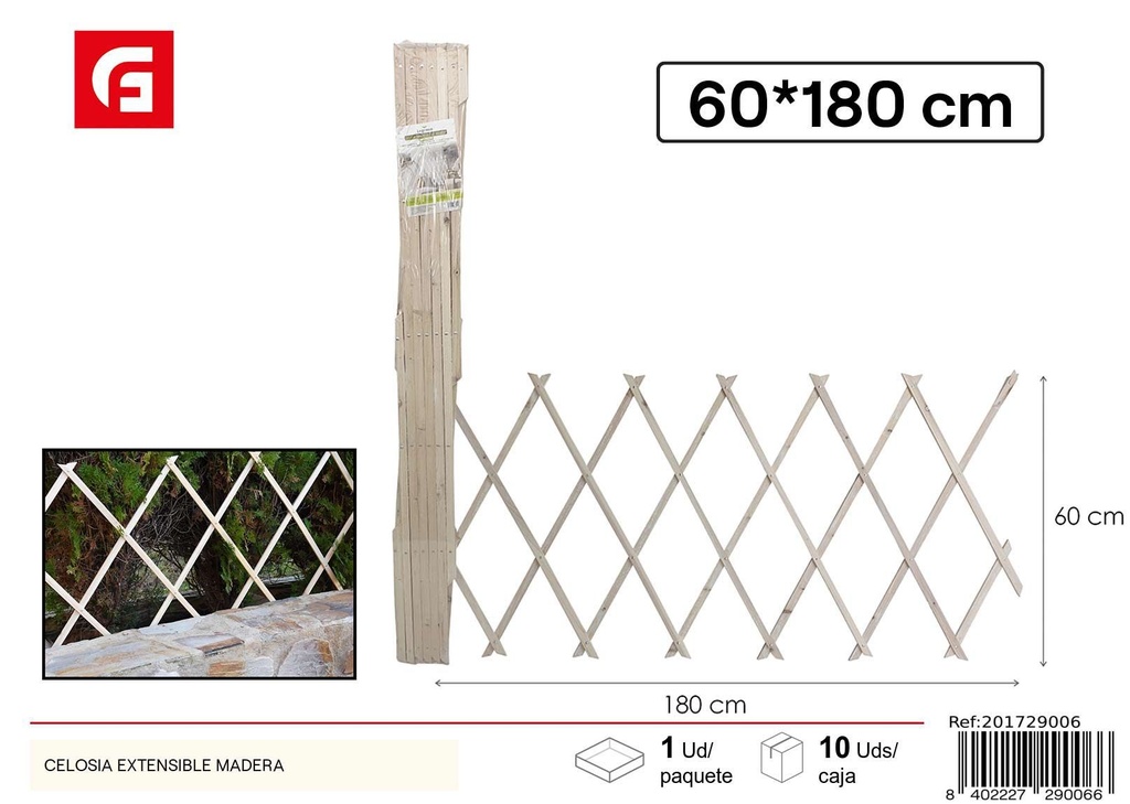 Celosía extensible de madera - Elemento decorativo funcional