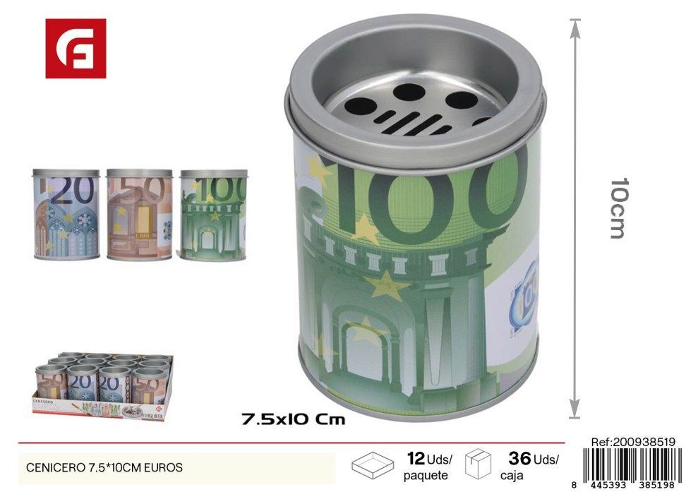 Cenicero de euros 7.5*10cm - Accesorios para fumadores