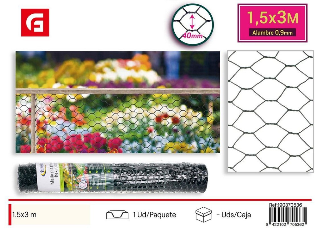 Malla plástica hexagonal 1.5*3m - Accesorios para jardín