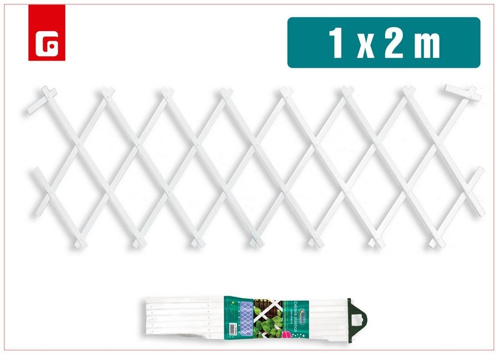 Celosía plegable plástico color blanco 1*2m - Accesorios de jardín y mallas de sombra